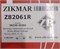 Этикетка производителя. Цилиндр HD65,72,78,County тормозной передний правый. Артикул Z82061R. Cross No 58220-45201. Производитель ZIKMAR.