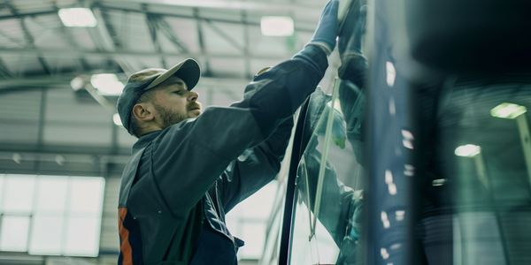 установка лобового на автобус Газель SITY. Занимается ученик автомеханика Зильцов Евгений